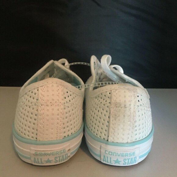 Converse All Star Youth Sneakers Junior White Perforated Low Top Shoes Size 5 - Picture 4 of 6
